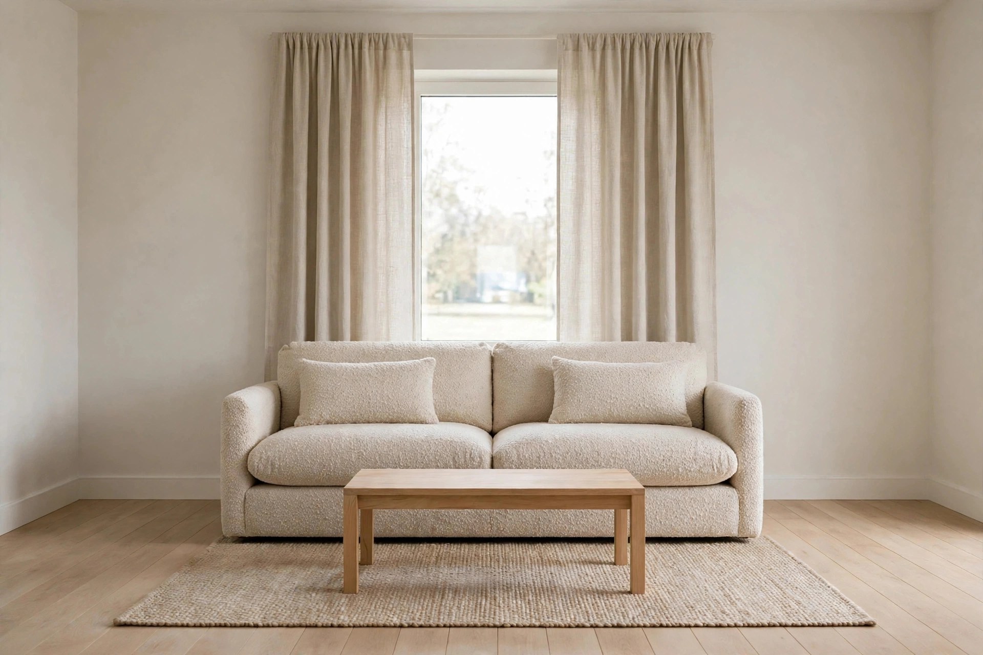 Same living room with plump supportive new foam cushions